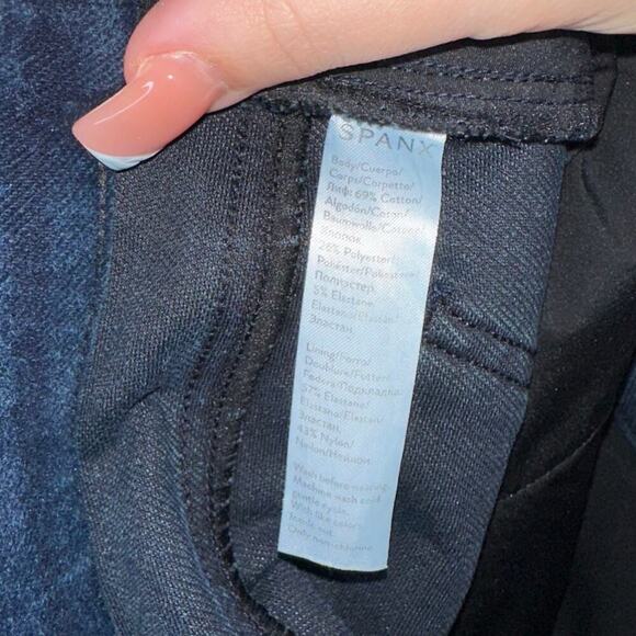 Spanx Jean-ish Ankle Leggings in Twilight Rinse Dark Wash Blue Size Medium - Picture 6 of 7